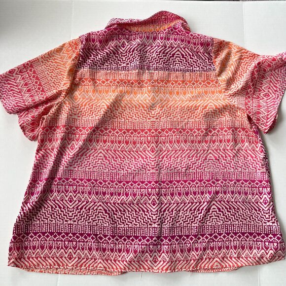 Catherines Button Up Shirt 2X Lightweight Comfortable Office Ombre Colorful - Picture 5 of 5